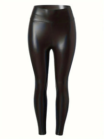 Legging em Couro PU Slim